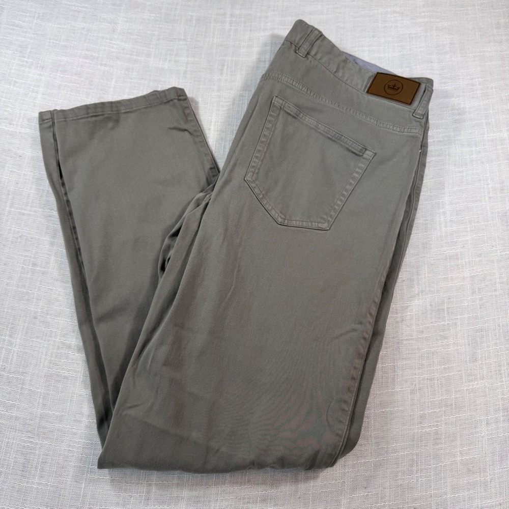 Peter Millar Chinos Men 36x31 Pants 5 Pockets Grey Golf Luxury Casual Preppy